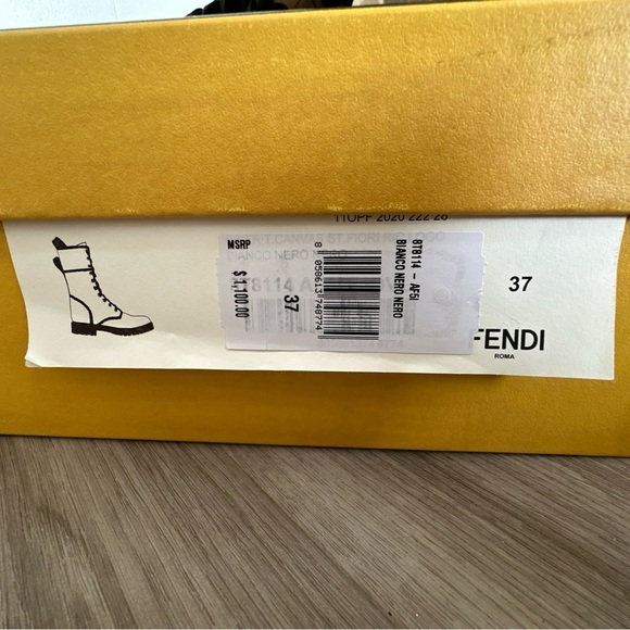 Fendi Canvas Combat Boots Size 37 - Picture 6 of 6